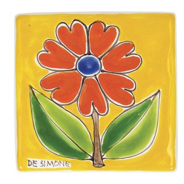 Ceramic Wall Tiles Folk Flower TZT685FCFK-15 De Simone Pottery Ceramic Wall Tiles Folk Flower TZT685FCFK-15 De Simone Pottery